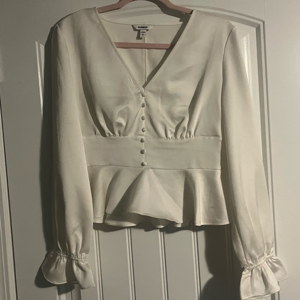 Express White Button-Down Top - image 2
